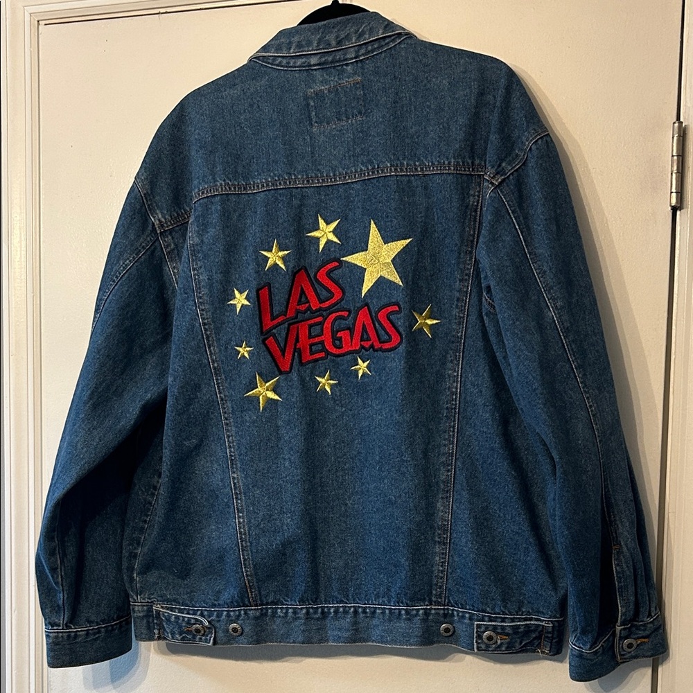 Las Vegas Denim Jacket with Star Embroidery
